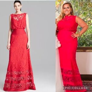 Tadashi Shoji red lace dress size 10